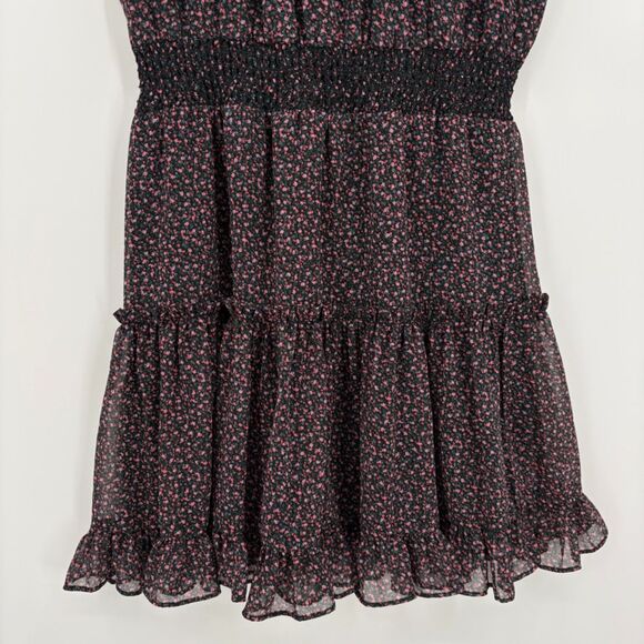 Rebecca Minkoff Lillian Ditsy Floral Blousan Dress, Size Large, Tiered Ruffle - Picture 4 of 10
